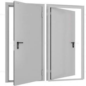 Дверь DoorHan/1080/2050/Техническая/одност./глухая/глад./глад./RAL7035/прав./угл. рама, DTG/1080/2050/7035/R/N